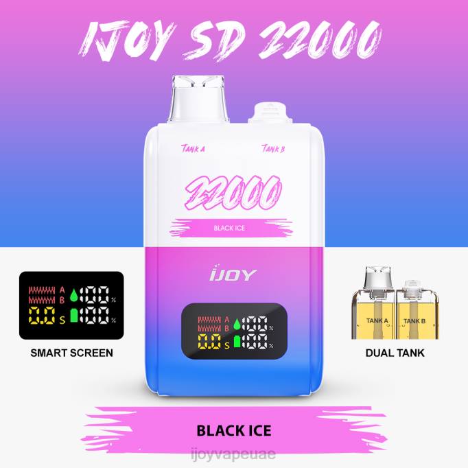iJOY SD 22000 يمكن التخلص منه 64HJ148 الجليد الأسود | Order iJOY Vape